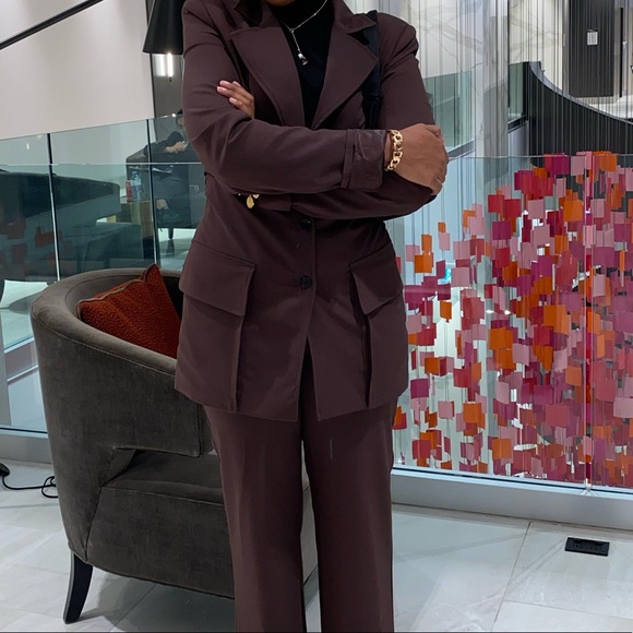 ZARA BROWN FITTED BLAZER *DEADSTOCK* - Picture 4 of 6